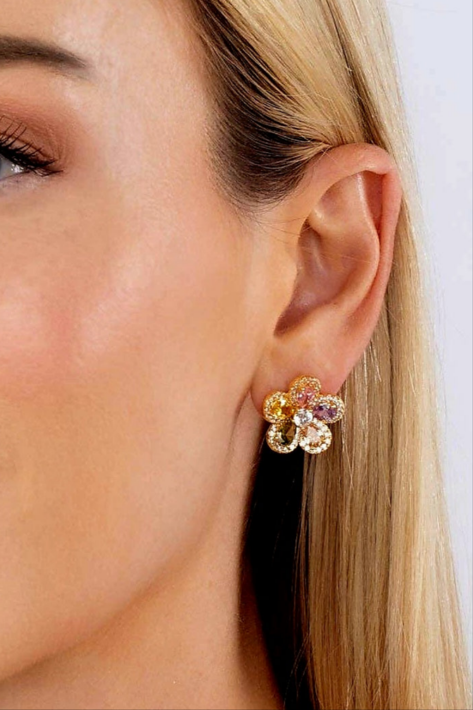Lizzie Crystal Flower Earrings