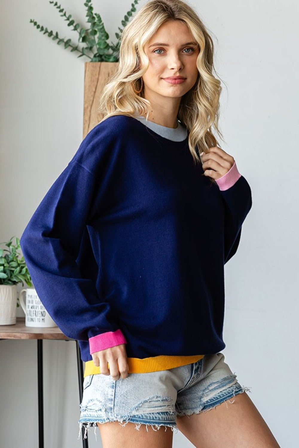 Contrast Sweater