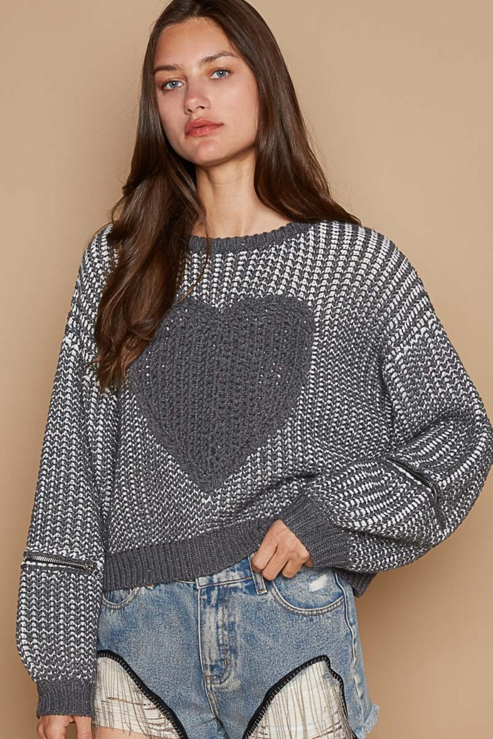 Heart Patch Sweater