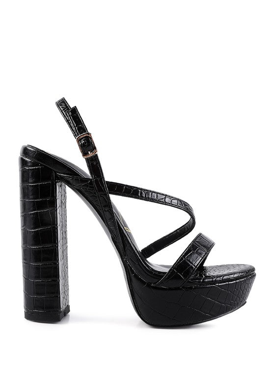 Silvie Slingback Block High Heeled Sandals