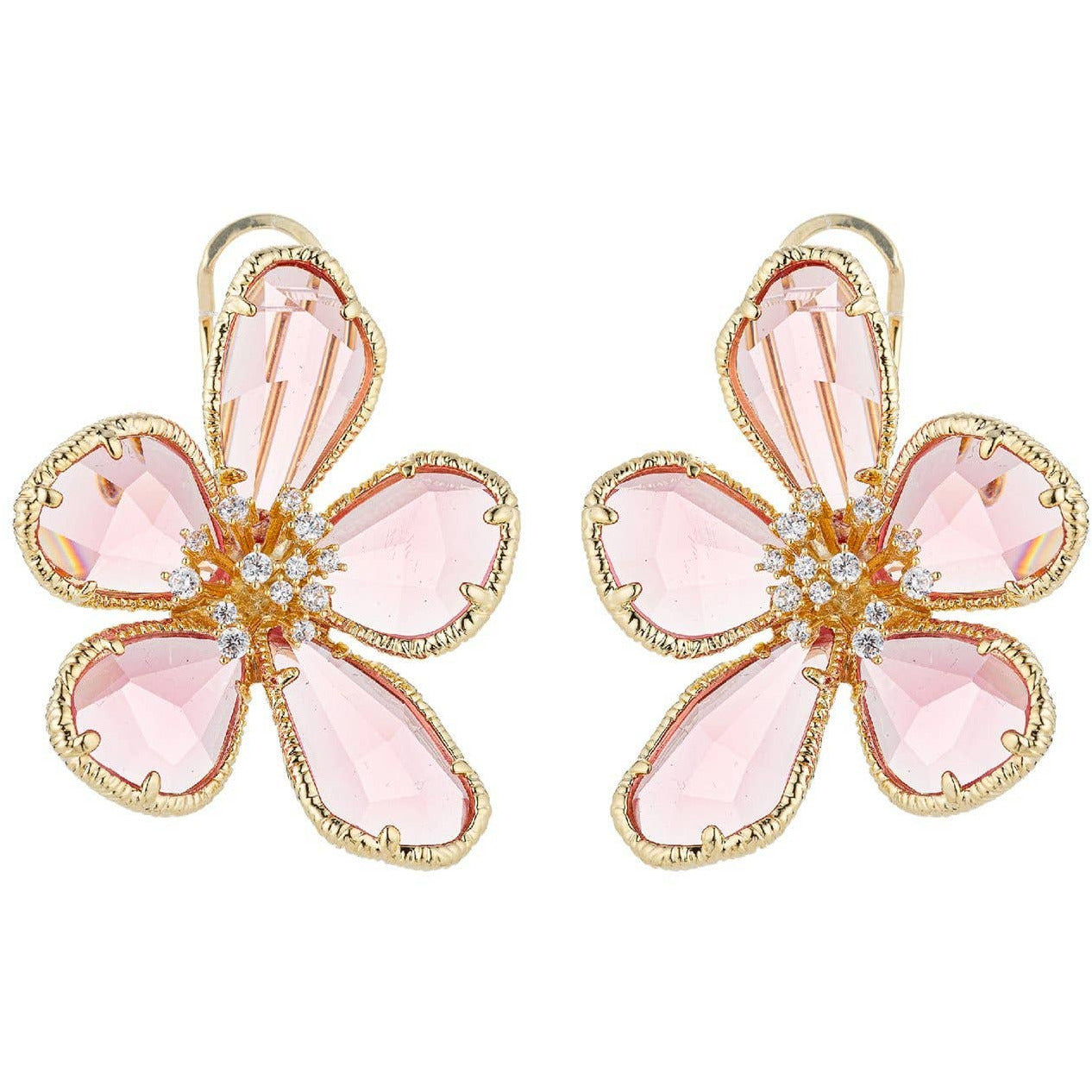 Kolab Pink Crystal Earrings - Fornire Boutique